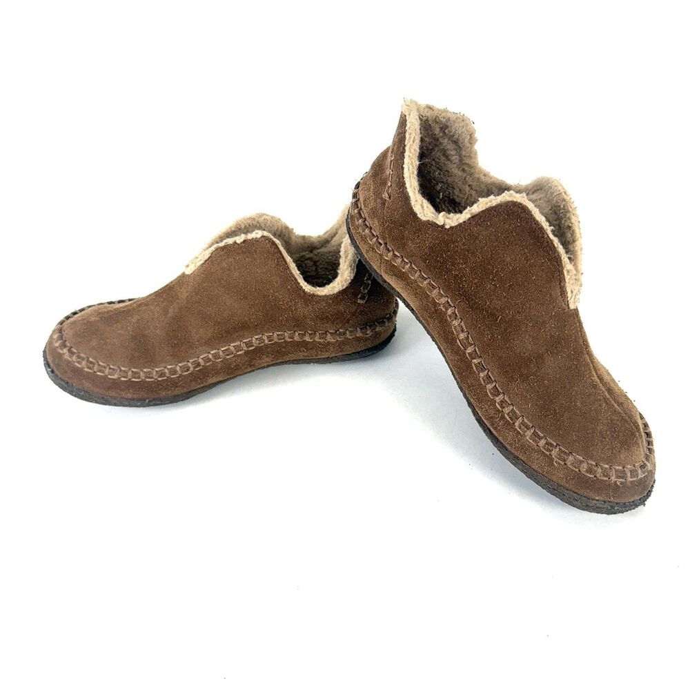 Sorel Manawan Brown Leather Slip On Moccasin Slipper NM1466-251 Mens Size 9